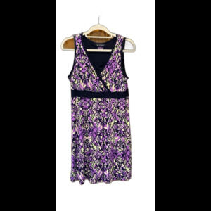 Tek‎ Gear Dress Sz Large Athletic Purple V Neck Sleeveless + Stretch Faux Wrap